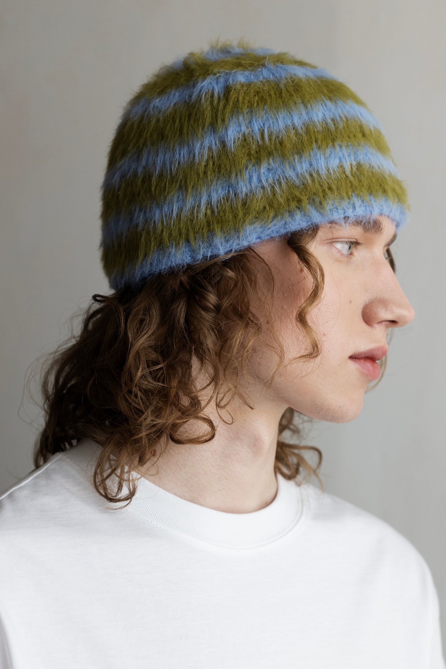 Stripe Beanie – Green/Blue