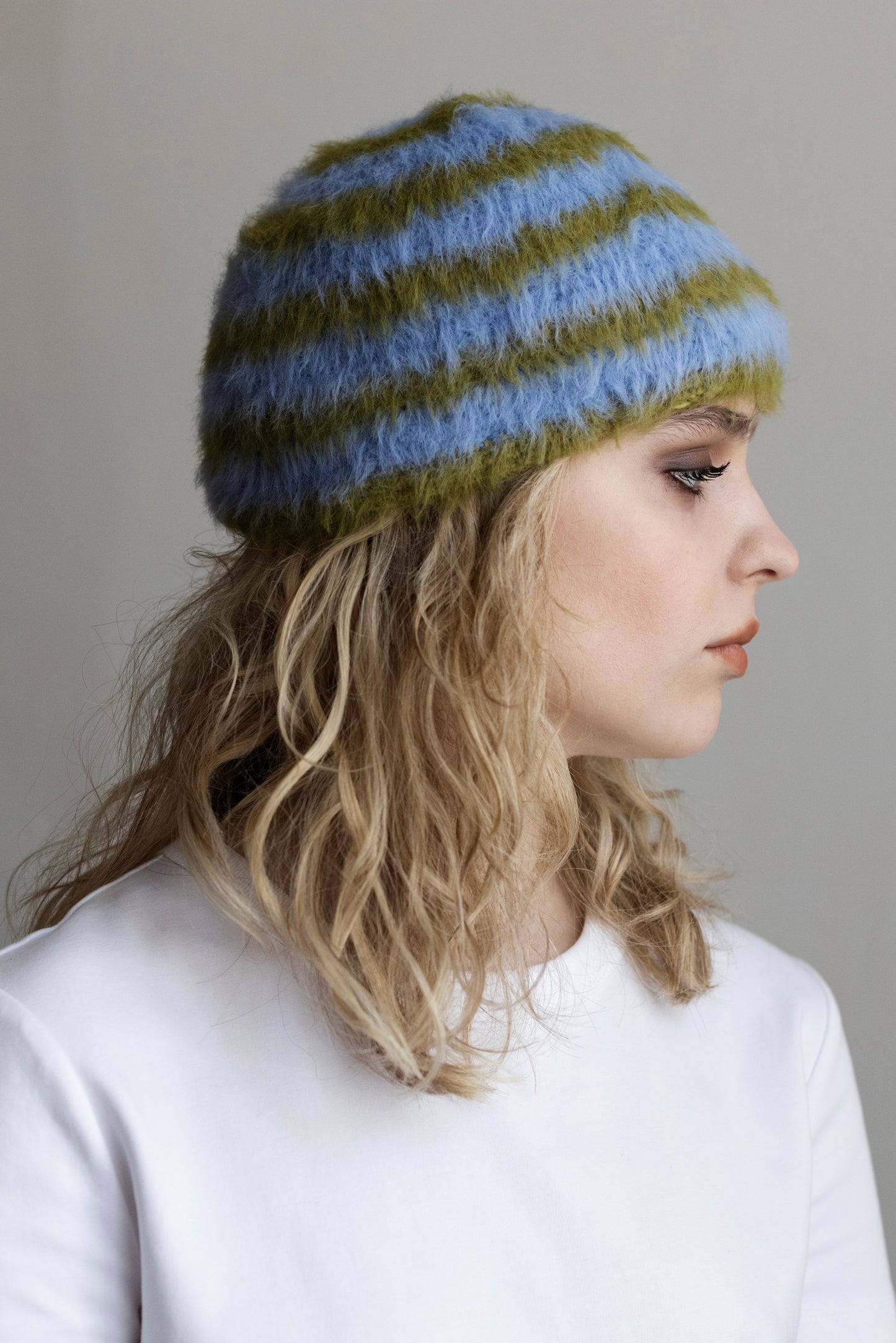 Stripe Beanie – Blue/Green