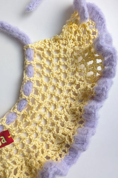 Lollipop Collar / Yellow & Lilac